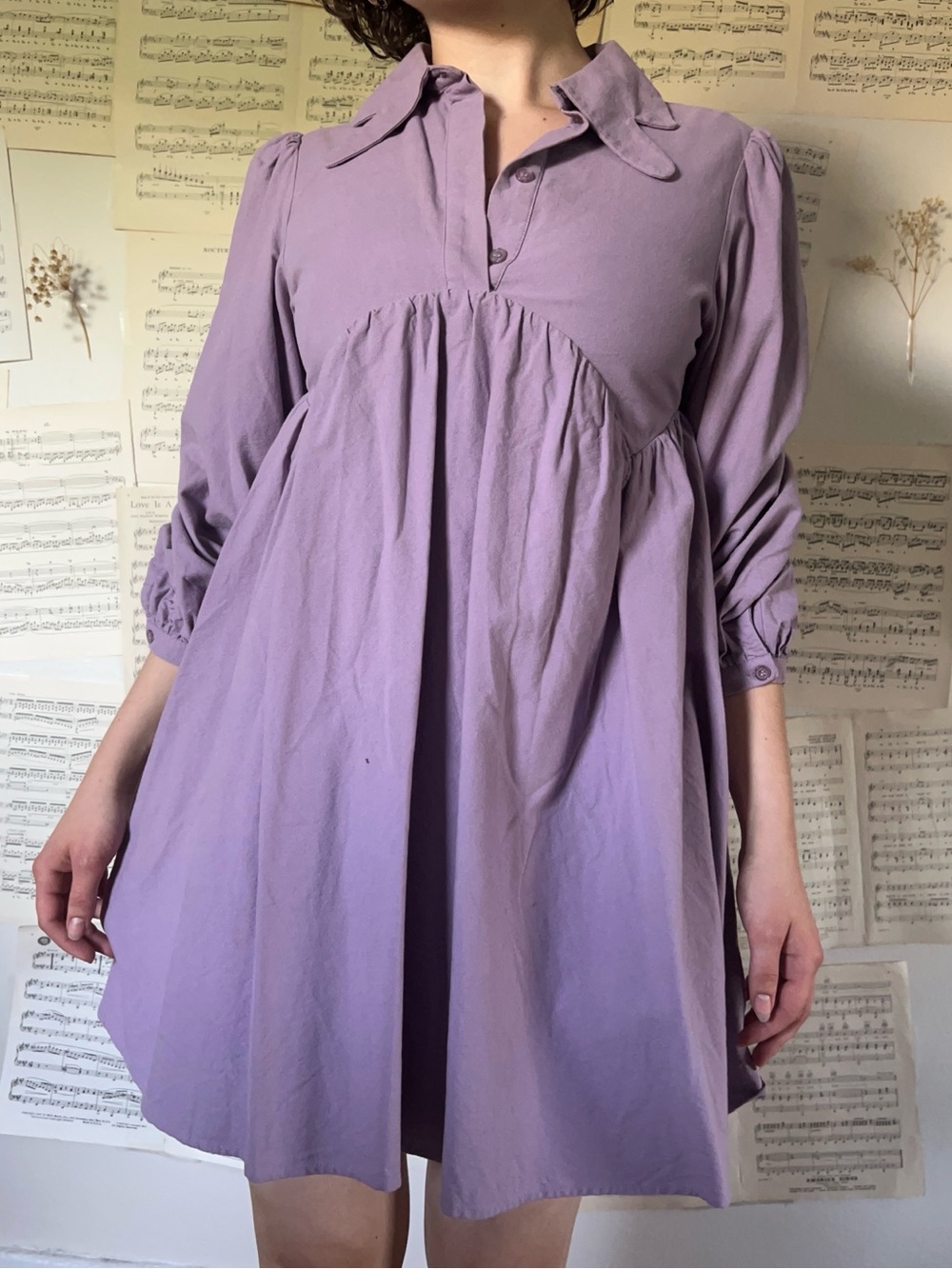 Lavender Babydoll Shirt Dress